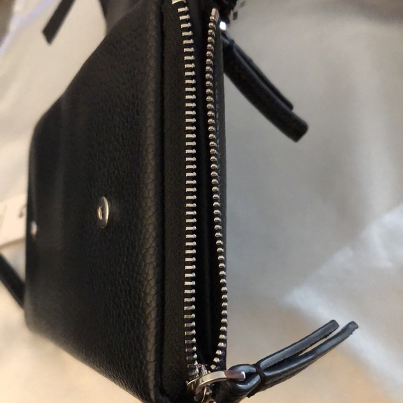 DKNY Nyra Black Pebbled Faux Leather Trifold Crossbody OS NWT - Picture 9 of 16